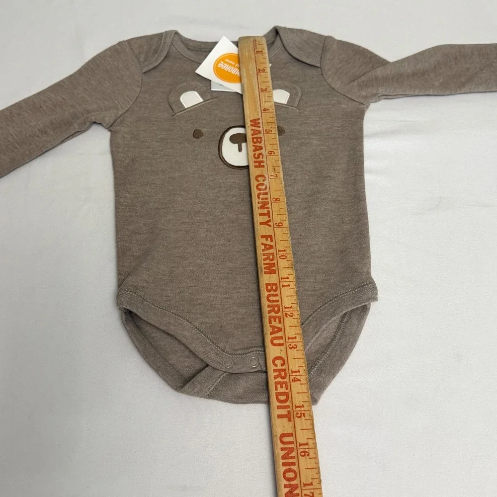 Gymboree Baby Boy 3-6M Long Sleeve Bodysuit Lot 2 Bear Striped Brown Blue NWT